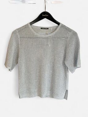Kobi Halperin Silver Open-Knit Short Sleeve Tee